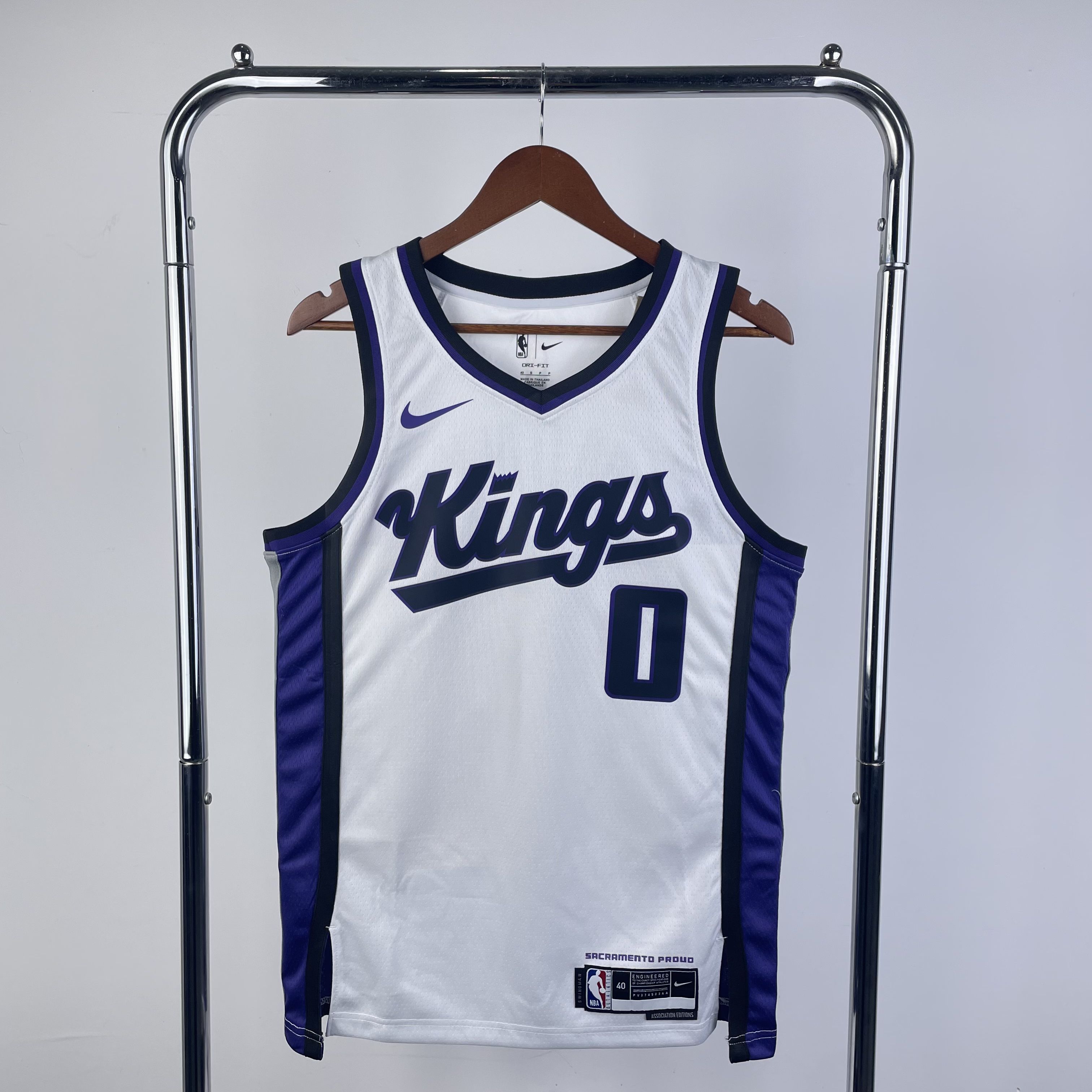 Men Sacramento Kings #0 Monk White Season Jordon 2024 NBA Jersey